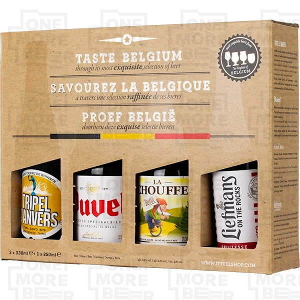 DUVEL ZESTAW TASTE BELGIUM 3 X BUT. 0,33 L 1x BUT. 0,25 L (gazetka)