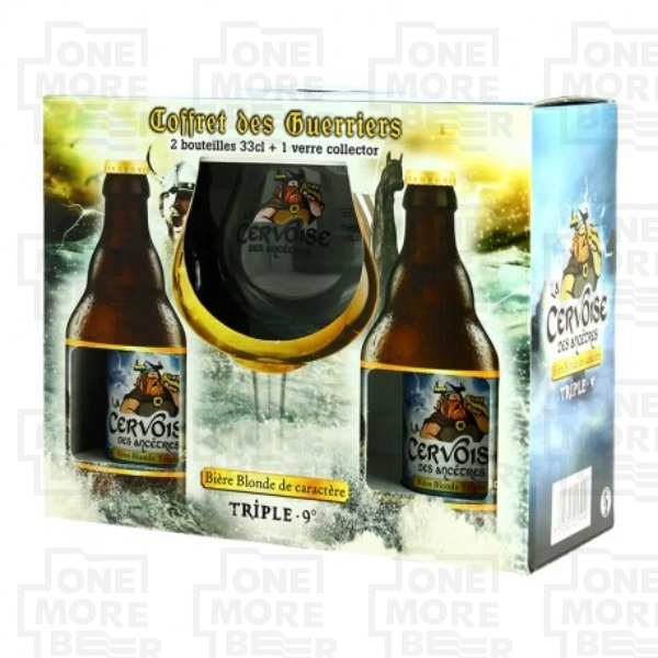 LA CERVOISE DES ANCETRES TRIPLE ZESTAW (2 X BUT. 0,33 L + POKAL)