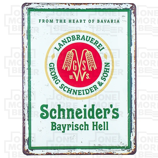 SCHNEIDER BAYRISCH HELL BLACHA REKLAMOWA